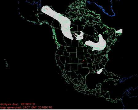 Hazard Mapping System Smoke Product; (c) NOAA